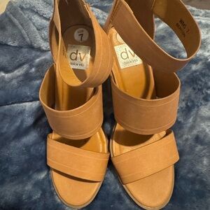 Dolce Vita Tan Strappy Block Heel Sandals
